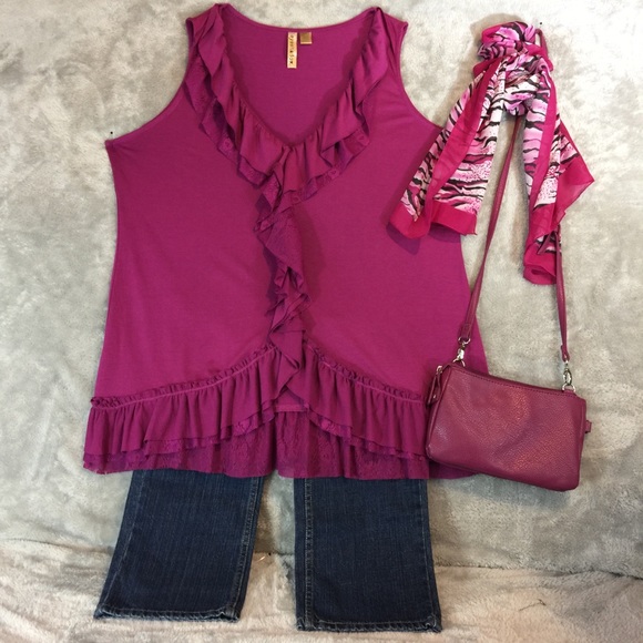 NWOT Eyeshadow Raspberry Tank Top - Picture 8 of 8